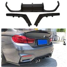 Diffusor VRS-Type Schwarz Glanz BMW M4 F82 F83 M3 F80 Heckdiffuser