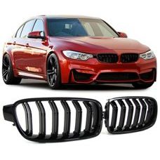 GRILL M3 OPTIK DOPPELSPEICHEN SCHWARZ GLANZ BMW F30 F31 Nieren 335i 325i