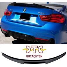 Heckspoiler V Typ Schwarz Glanz DTC CH-Gutachten BMW 4er F32 435i 440i Hecklippe