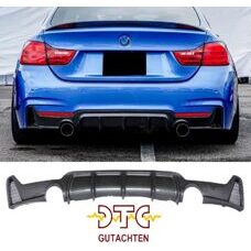 Diffusor 1+1 Rohr Carbon Look Performance BMW 4er F32 F33 F36 435i 435d 440i M-Paket + DTC CH-Gutachten