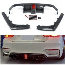 Diffusor VRS-Type mit LED Beleuchtung Carbon Look BMW M4 F82 F83 M3 F80 Heckdiffuser