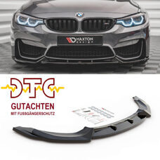 Frontspoiler V.1 Maxton Schwarz Glanz Gutachten Fussgängerschutz BMW M4 F82 F83 M3 F80 Frontlippe