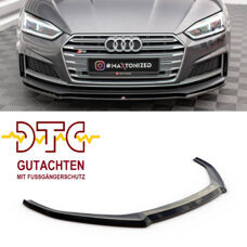 Frontspoiler V.2 Maxton Schwarz Glanz Gutachten Fussgängerschutz Audi A5 F5 S-Line S5