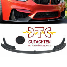 Frontlippe P Type MIT DTC GUTACHTEN FUSSGÄNGERSCHUTZ Flaps Carbon Look BMW M4 F82 F83 F80 M3