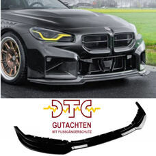 Frontspoiler C-Typ Schwarz Glanz BMW M2 G87 Frontlippe + DTC Fussgängerschutz CH-Gutachten