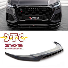 Frontlippe V.3 Maxton Schwarz Glanz Gutachten Fussgängerschutz Audi RSQ8 MK1 Frontspoiler