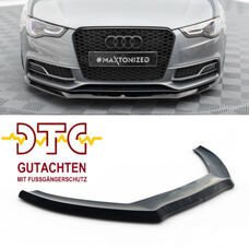 Frontspoiler V.1 Maxton Audi A5 8T S-Line S5 Facelift Schwarz Glanz CH-Gutachten Fussgängerschutz