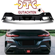 Diffusor LED Licht Schwarz Glanz BMW 8er G16 Gran Coupe M850i 840i mit DTC Gutachten