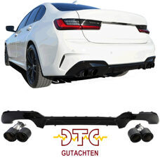 Diffusor P-Type 4-Rohr DTC CH-Gutachten Schwarz Glanz Endrohre Auspuffblenden Carbon BMW 3er G20 G21 320i