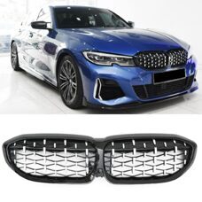 Grill Diamant Chrom Schwarz Nieren BMW 3er G20 G21 ab 2019 Kühlergrill