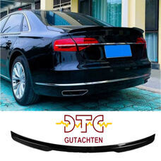 Heckspoiler V-Type Audi A8 S8 D4 Schwarz Glanz Hecklippe + DTC CH-Gutachten