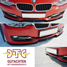 Frontspoiler V.1 Maxton BMW F30 F31 Schwarz Glanz Gutachten Fussgängerschutz Frontlippe