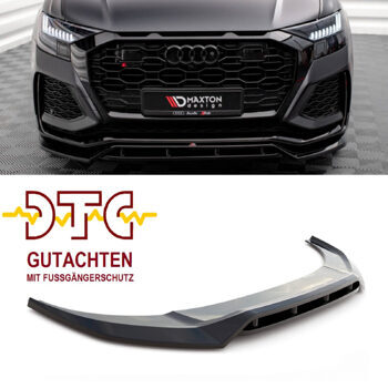 Frontlippe V.3 Maxton Schwarz Glanz Gutachten Fussgängerschutz Audi RSQ8 MK1 Frontspoiler