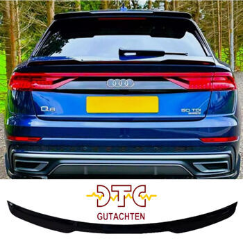 Heckspoiler Audi Q8 SQ8 ab 2018 Schwarz Glanz Hecklippe + DTC CH-Gutachten